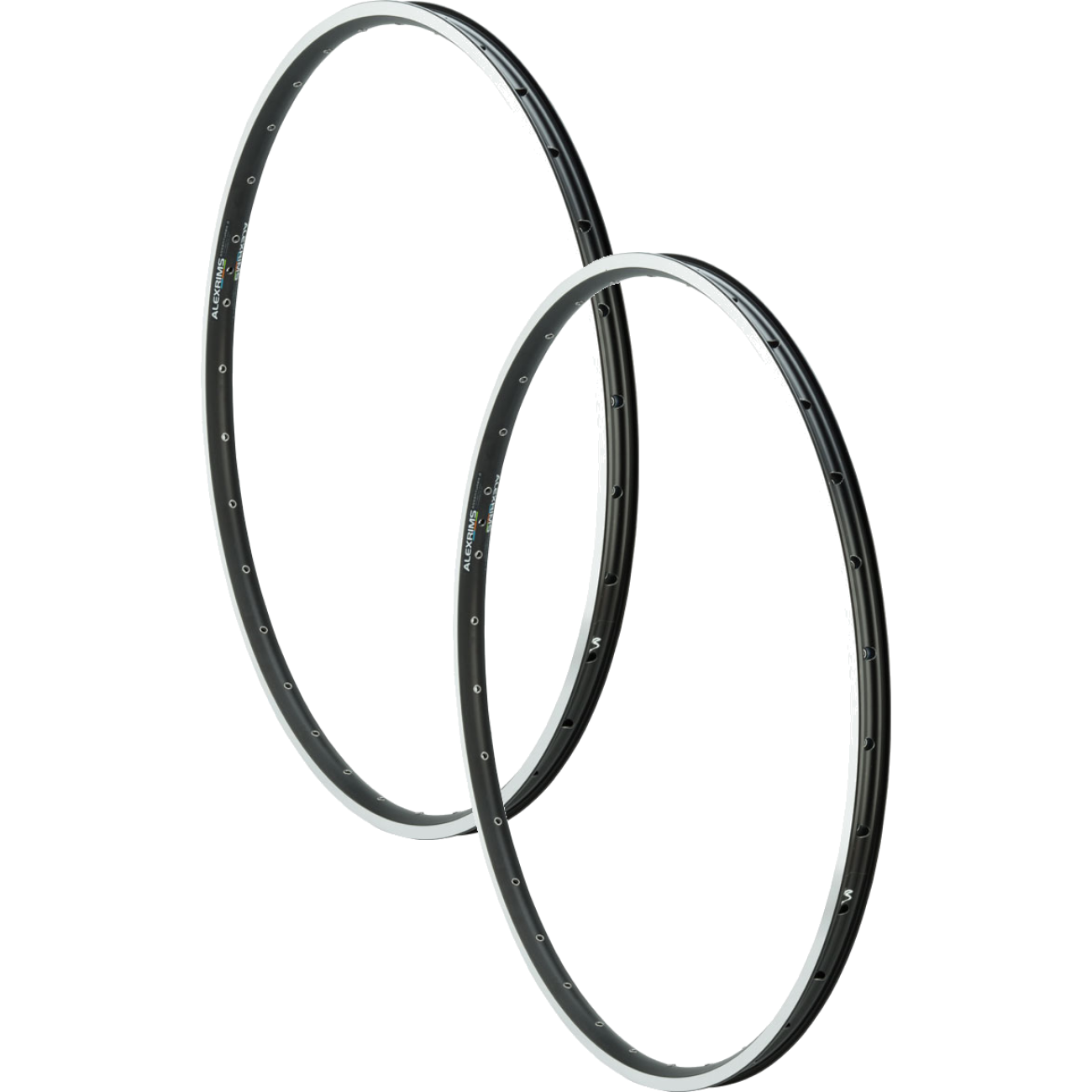 Pack of 2 Alex Adventure 2 Rim TRS 700c 36h Black Silver Tubeless