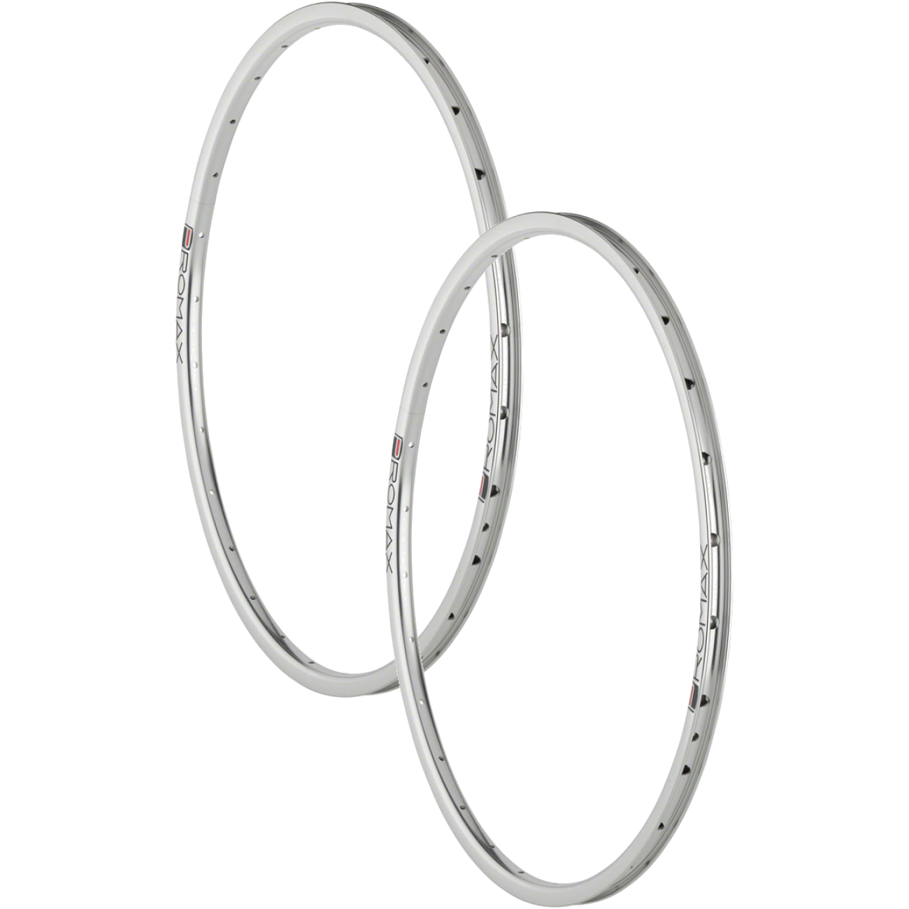 Pack of 2 Promax RMV Rim - 20", 28H, Clincher, Silver, Front