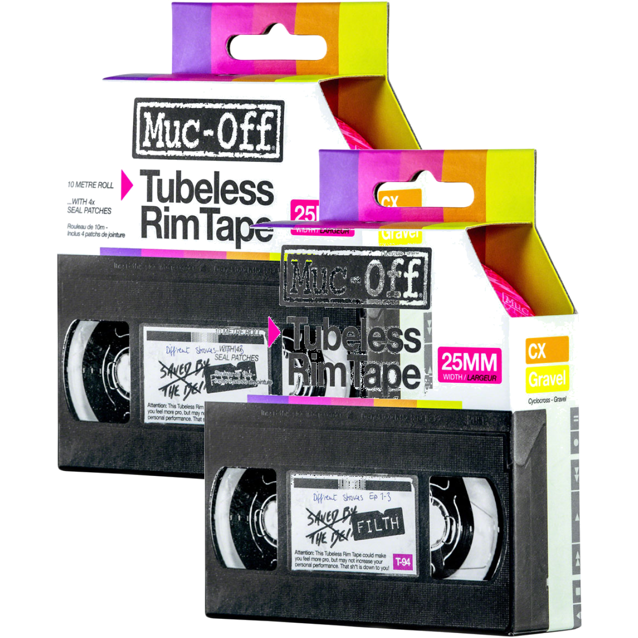 Pack of 2 Muc-Off Tubeless Rim Tape 10m Length Roll 25mm Width Adhesive