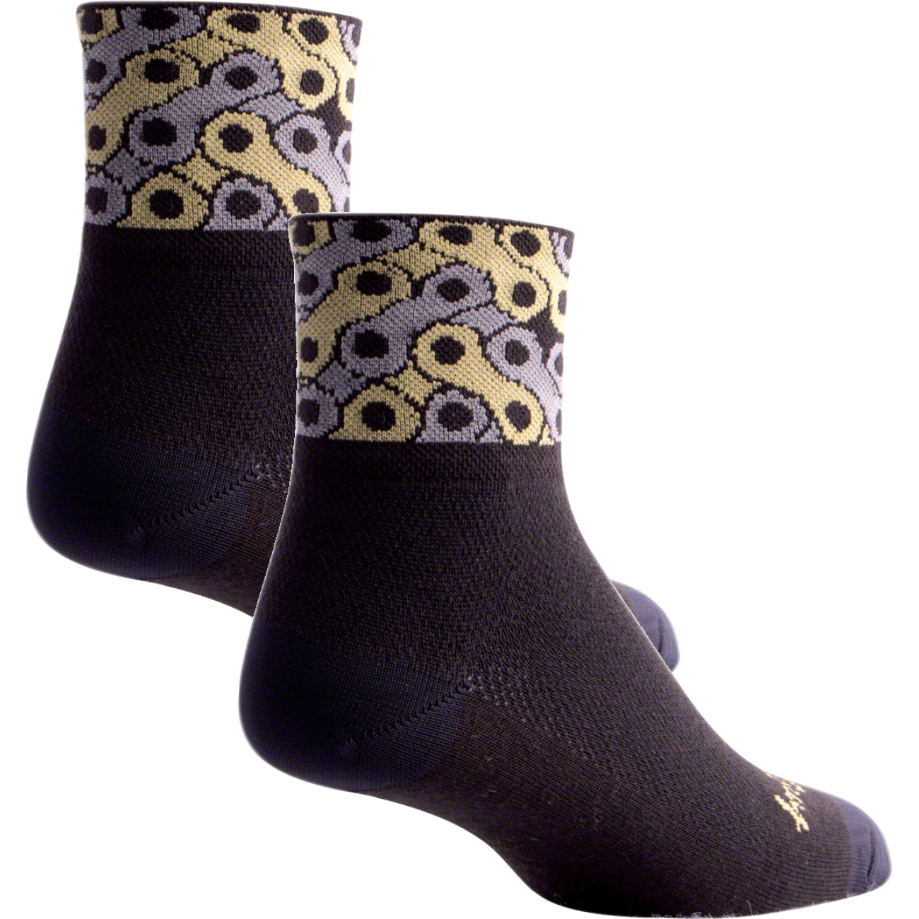 2 Pack SockGuy Classic Links Socks 3 inch Black Large X-Large Unisex Synthetic