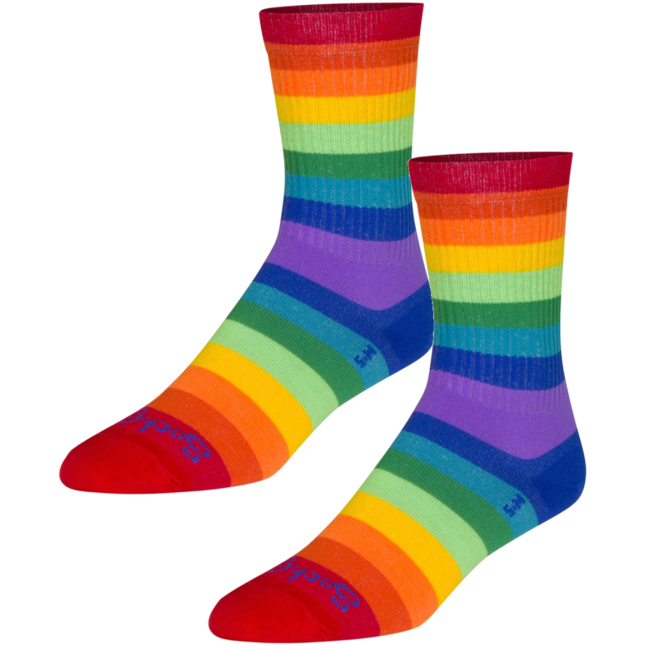 Pack of 2 SockGuy Crew Fabulous Socks - 6 inch, Rainbow, Small/Medium