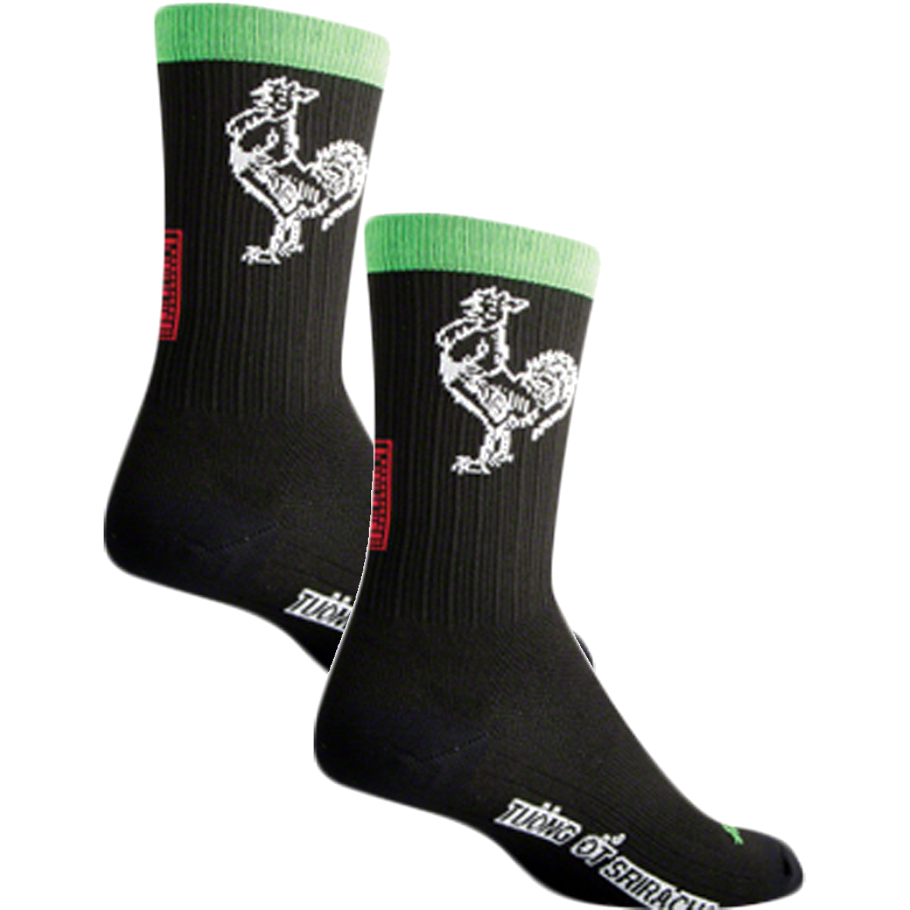 2 Pack SockGuy SGX Sriracha Socks 6 inch Compression Black Large X-Large Unisex