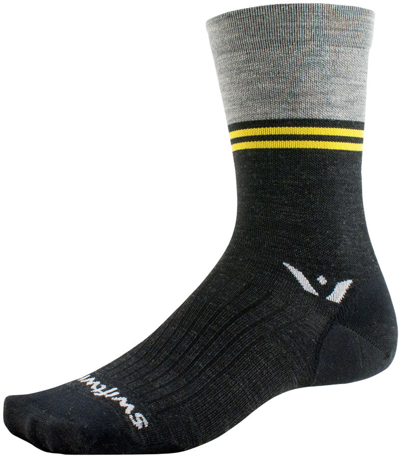 Swiftwick Pursuit Seven Ultralight Socks - 7", Block Stripe Heather, Small