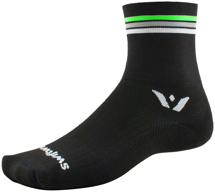 Swiftwick Aspire Four Socks - 4", Black Stripe, Medium