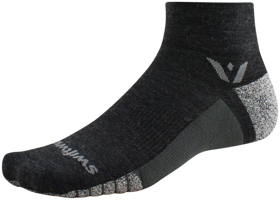 Swiftwick Flite XT Trail Quarter Crew Socks - 2", Coal, Large