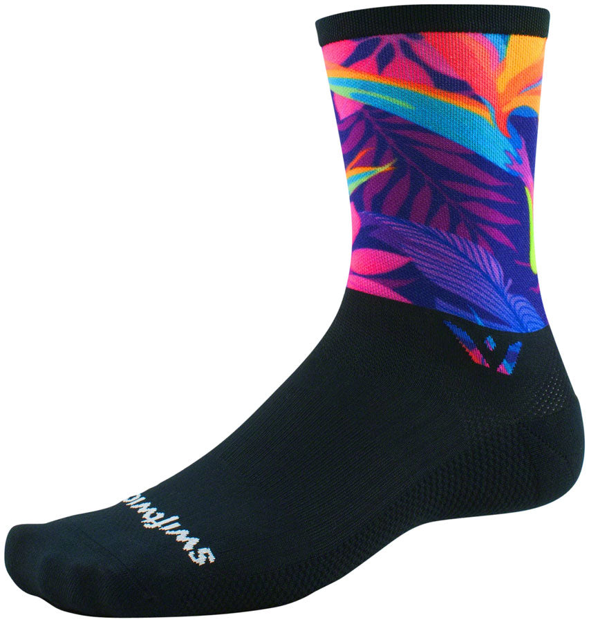 Swiftwick Vision Six Impresssion Socks - 6", Neon Palm, Small