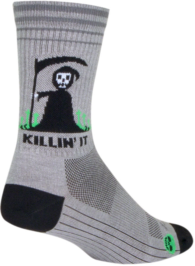 SockGuy Killin' It Crew Sock - 6", Large/X-Large Stretch-To-Fit Sizing System