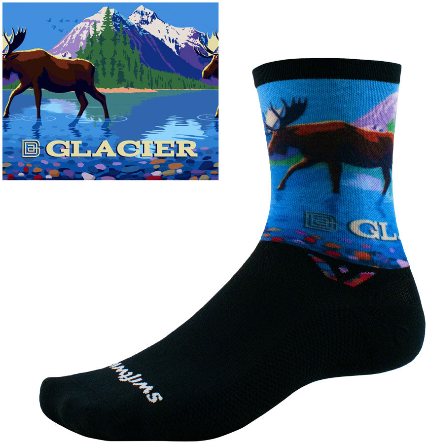Swiftwick Vision Impression National Park Crew Socks - 6", Glacier, Medium