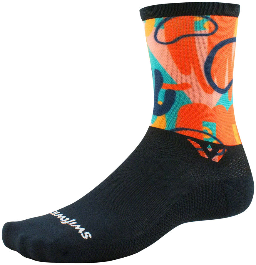 Swiftwick Vision Six Impresssion Socks - 6", Doodle, Large