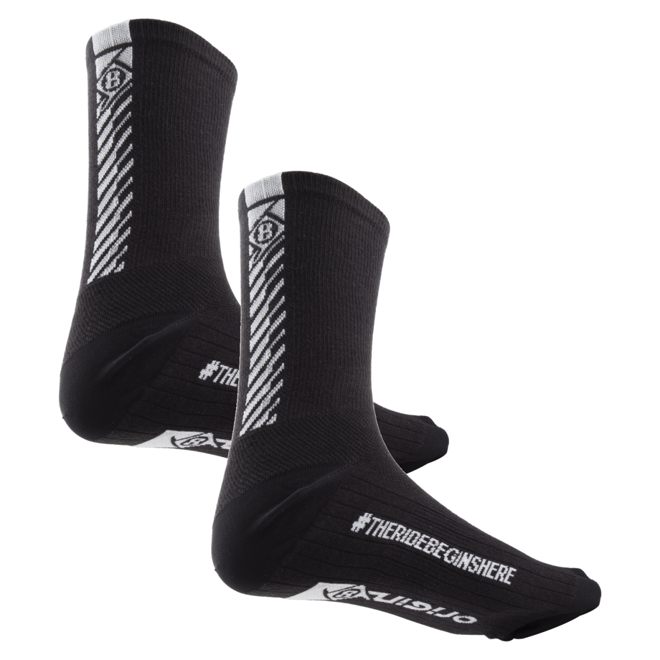 Pack of 2 Origin8 Speed Cycling Socks Black SM/MD Unisex
