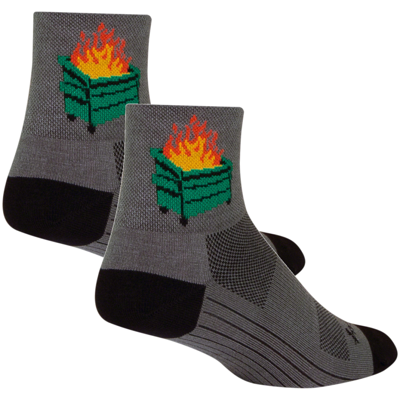 Pack of 2 SockGuy 2020 Classic Socks - 3 inch, Gray/Black, Large/X-Large