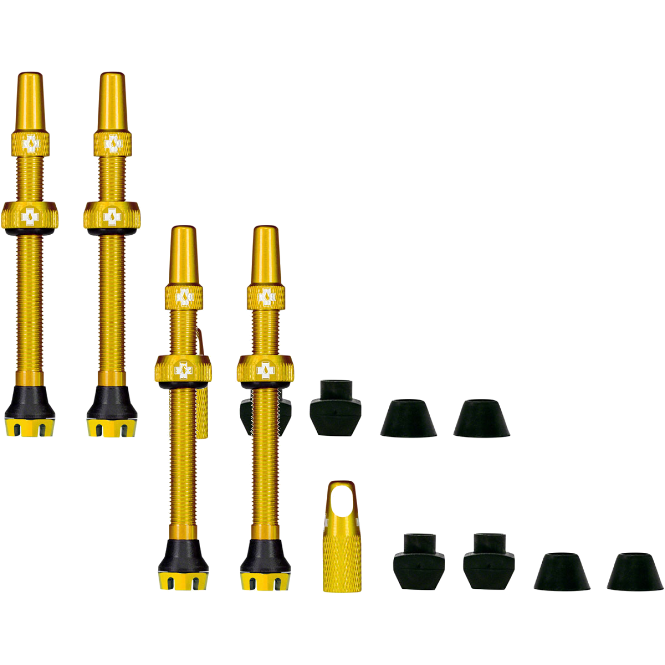 Pack of 2 Muc-Off V2 Tubeless Valve Kit - Gold, 60mm, Pair