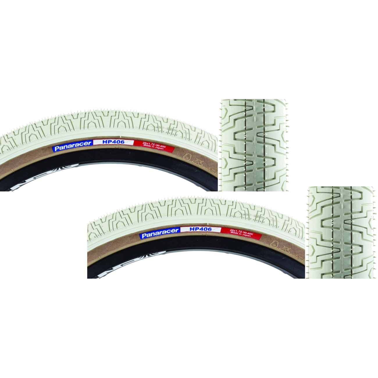 Pack of 2 Panaracer HP406 20x1.75 Clincher Wire TPI 85 Wh/Ysk Reflective BMX AH406-HP-LX-W