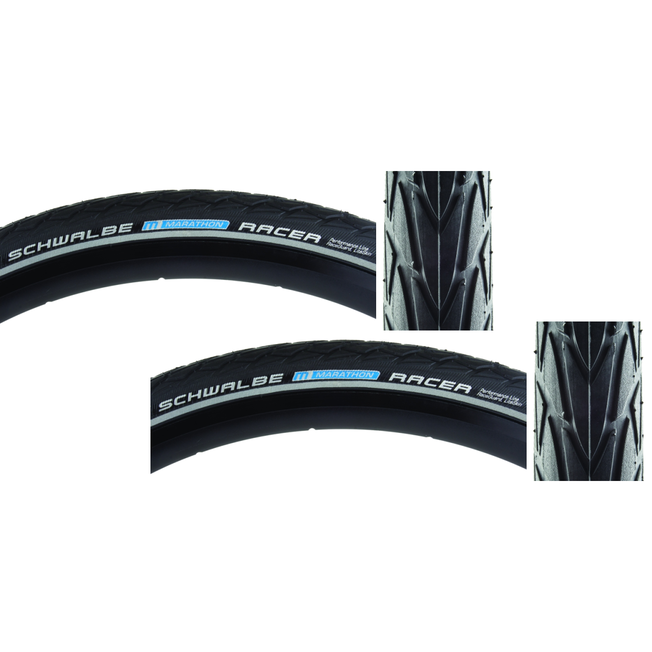 Pack of 2 Schwalbe Marathon Racer Performance Lite RaceGuard 700x35 Wire TPI 95 11100290