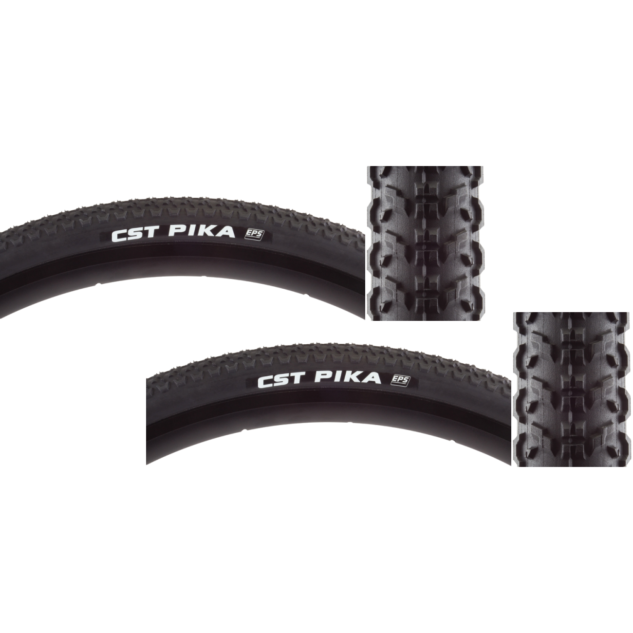 Cst Gravel Tire Pack of 2 Premium Pika 700x35 Wire TPI 75 Black/Black Reflective Road TB91987000