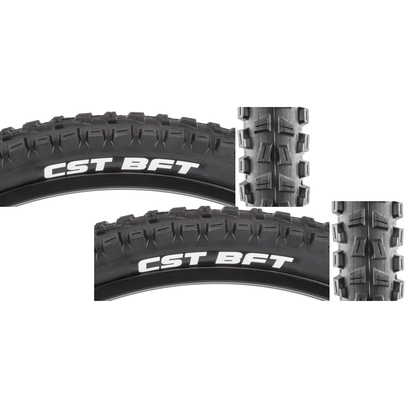 Pack of 2 Cst Premium BFT 27.5x2.4 Clincher Wire TPI 65 Black/Bsk Reflective TB91061000