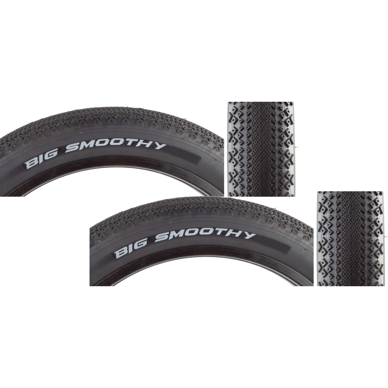 Pack of 2 Arisun Big Smoothy 26x4.0 Clincher Wire TPI 20 Black/Black Reflective T090201