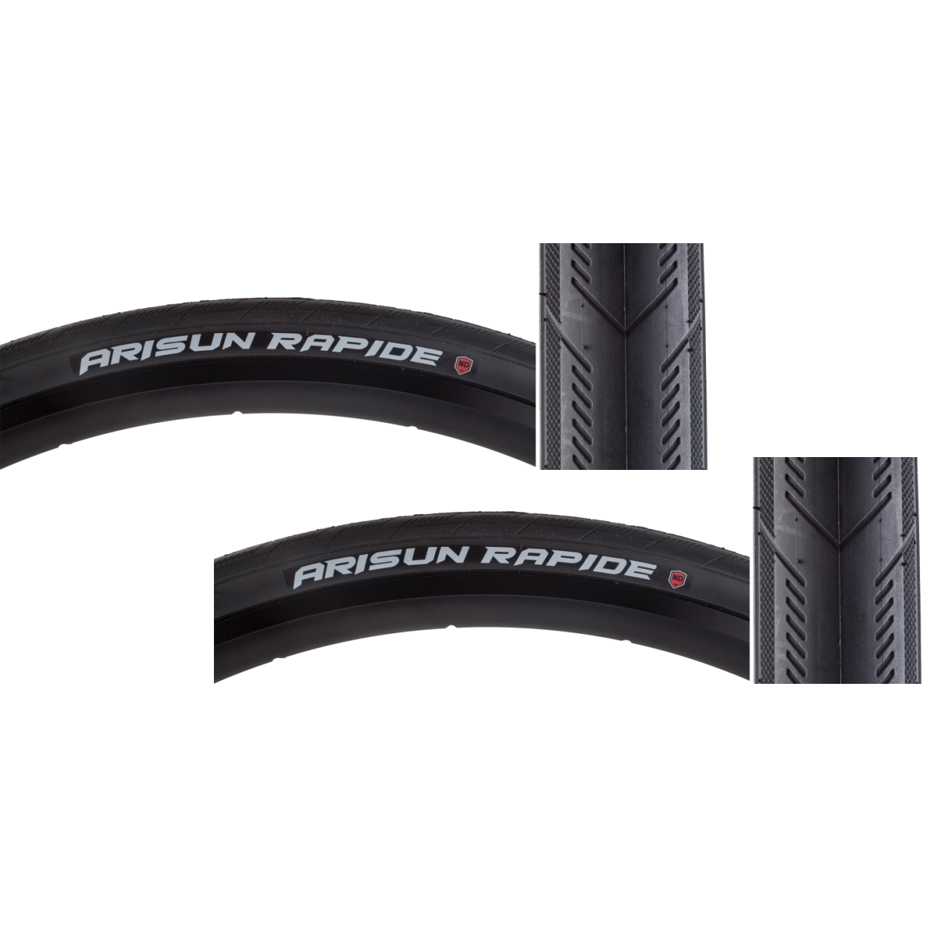 Pack of 2 Arisun Rapide 700 x 28 Clincher Fold TPI 100 Black/Black Reflective T050212
