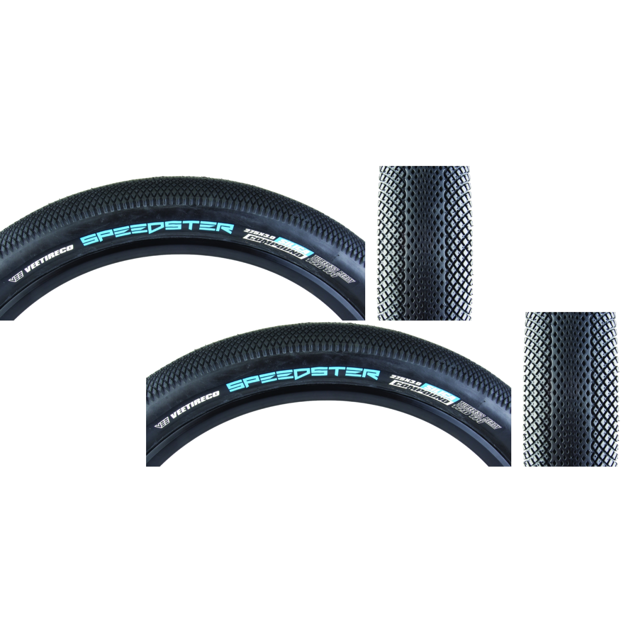 Pack of 2 Vee Tire & Rubber Speedster 27.5x3.0 Clincher Fold TPI 35 Black/Black B316137