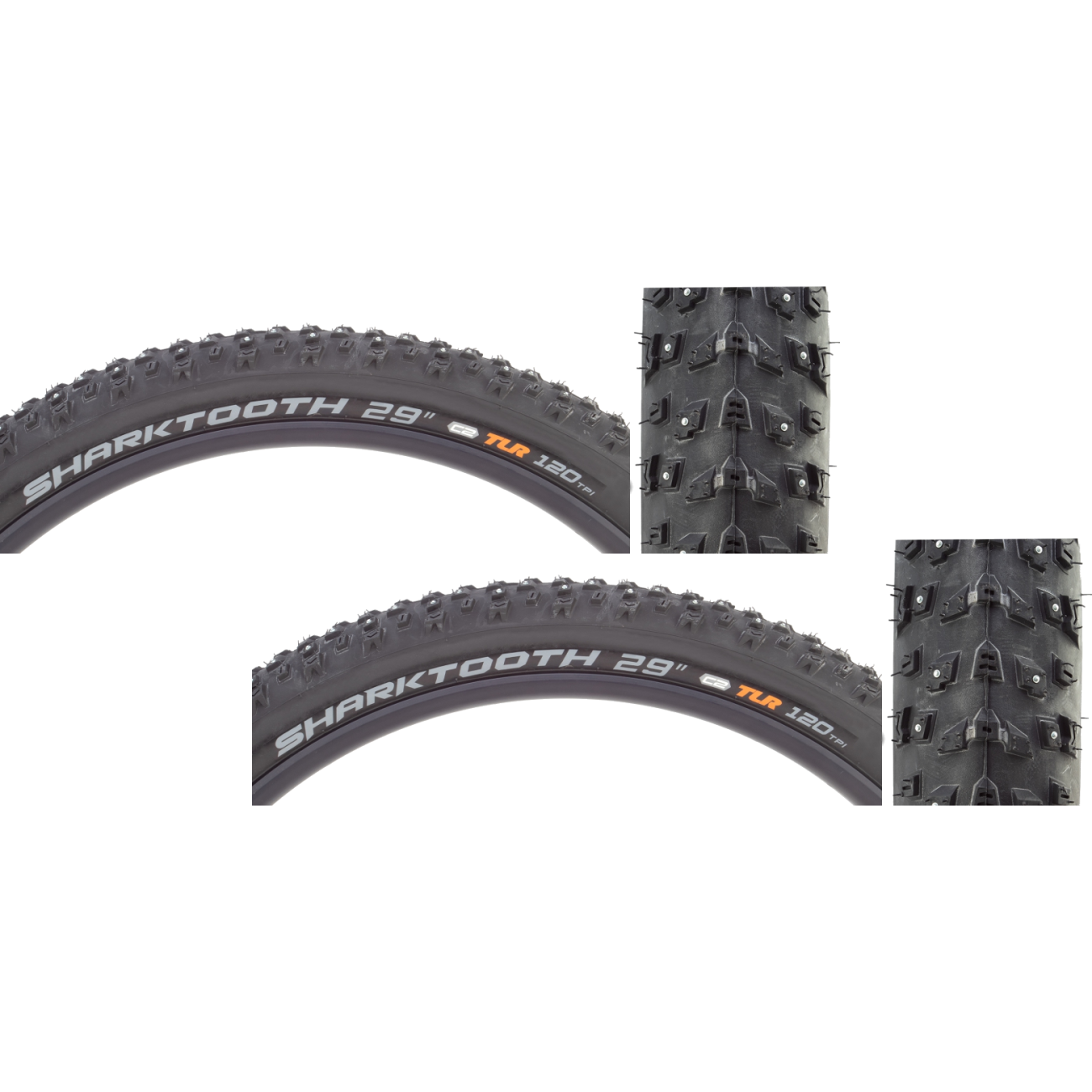 Pack of 2 Arisun Sharktooth 29x2.8 Studded Tubeless TPI 35 Blk/Black Reflective T110204