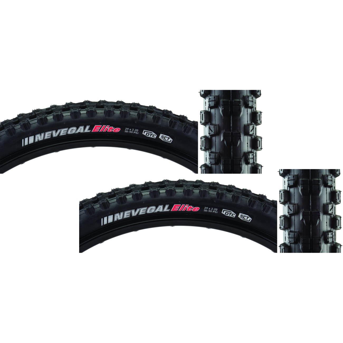 Pack of 2 Kenda Nevegal Elite 29x2.2 Tubeless TPI 50 Black/Bsk Reflective 212288