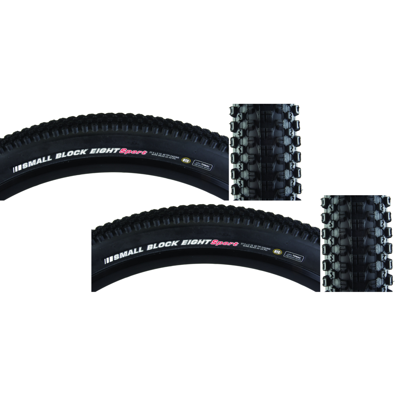 Pack of 2 Kenda Small Block 8 Sport 26x2.35 Clincher Wire TPI 50 Black/Bsk 213005