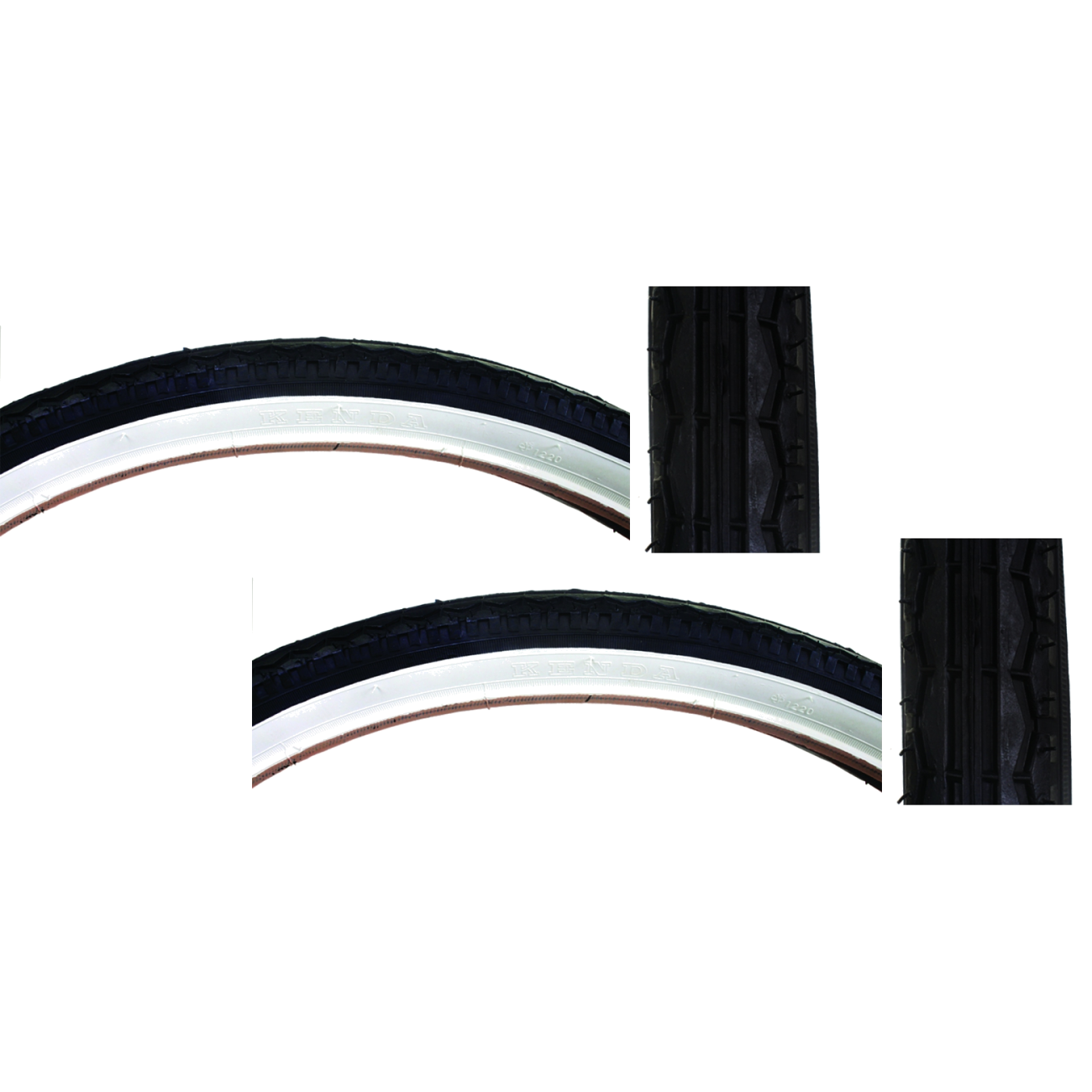 Pack of 2 Sunlite Street 26 x 1.75 PSI 40 Clincher Wire Black/Wht Reflective