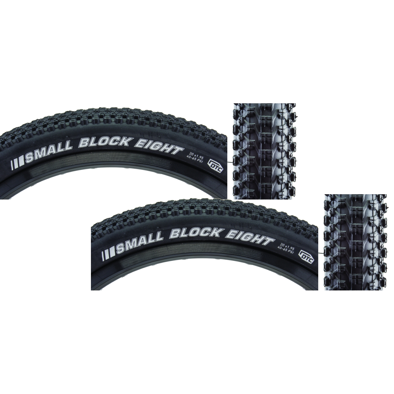 Pack of 2 Kenda Small Block 8 Sport 20x1.95 Clincher Wire TPI 65 Black/Bsk 212523