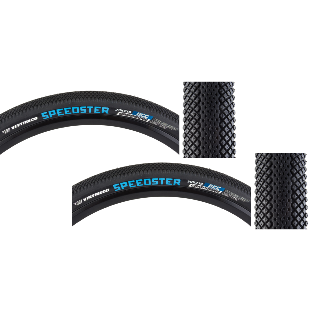 Pack of 2 Vee Tire & Rubber Speedster EBike 29x2.1 Tubeless TPI 50 Bk/Blk Ref B316312