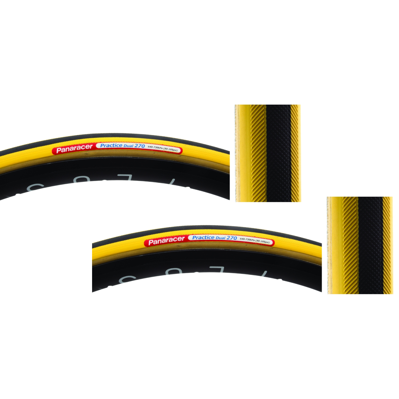 Pack of 2 Panaracer Practice Dual 700x22 TPI 105 Black/Ysk Reflective Road LP-27PTD-P-Y-RV42