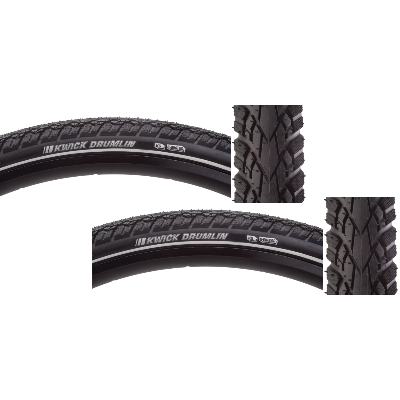 Kenda Gravel Tire Pack of 2 Kwick Drumlin Sport KS 27.5x2.2 Clincher Wire TPI 80 Black/Black 214212