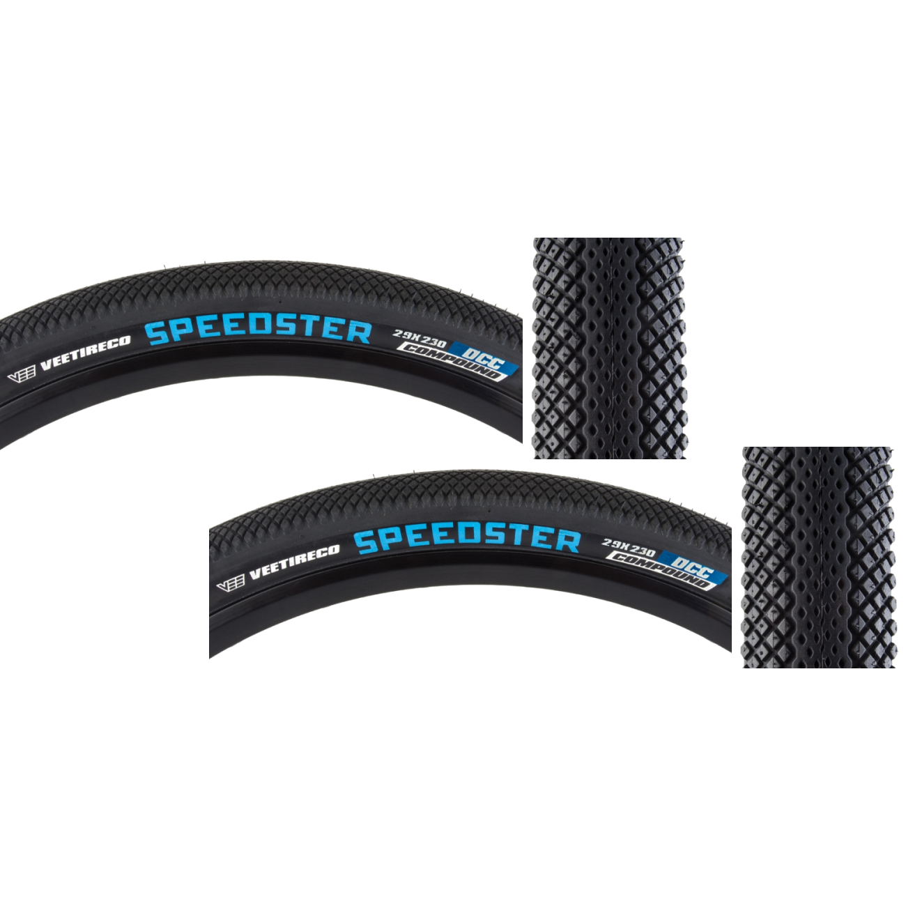 Pack of 2 Vee Tire & Rubber Speedster 29x2.3 Clincher Wire TPI 50 Black/Black B316350