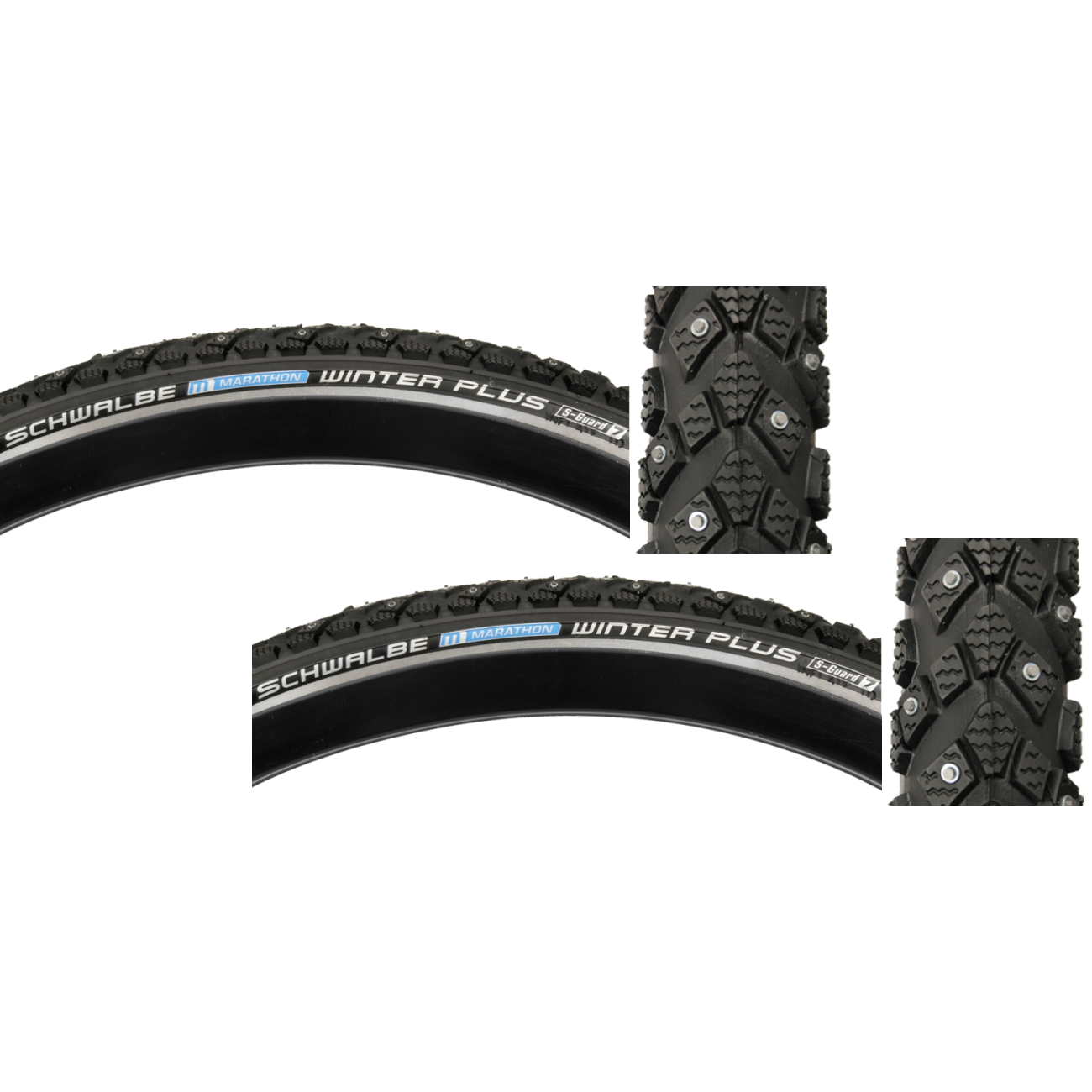 2 Pack Schwalbe Marathon Winter Plus Tire 26 x 1.75 Clincher Wire SmartGuard 11136448.02