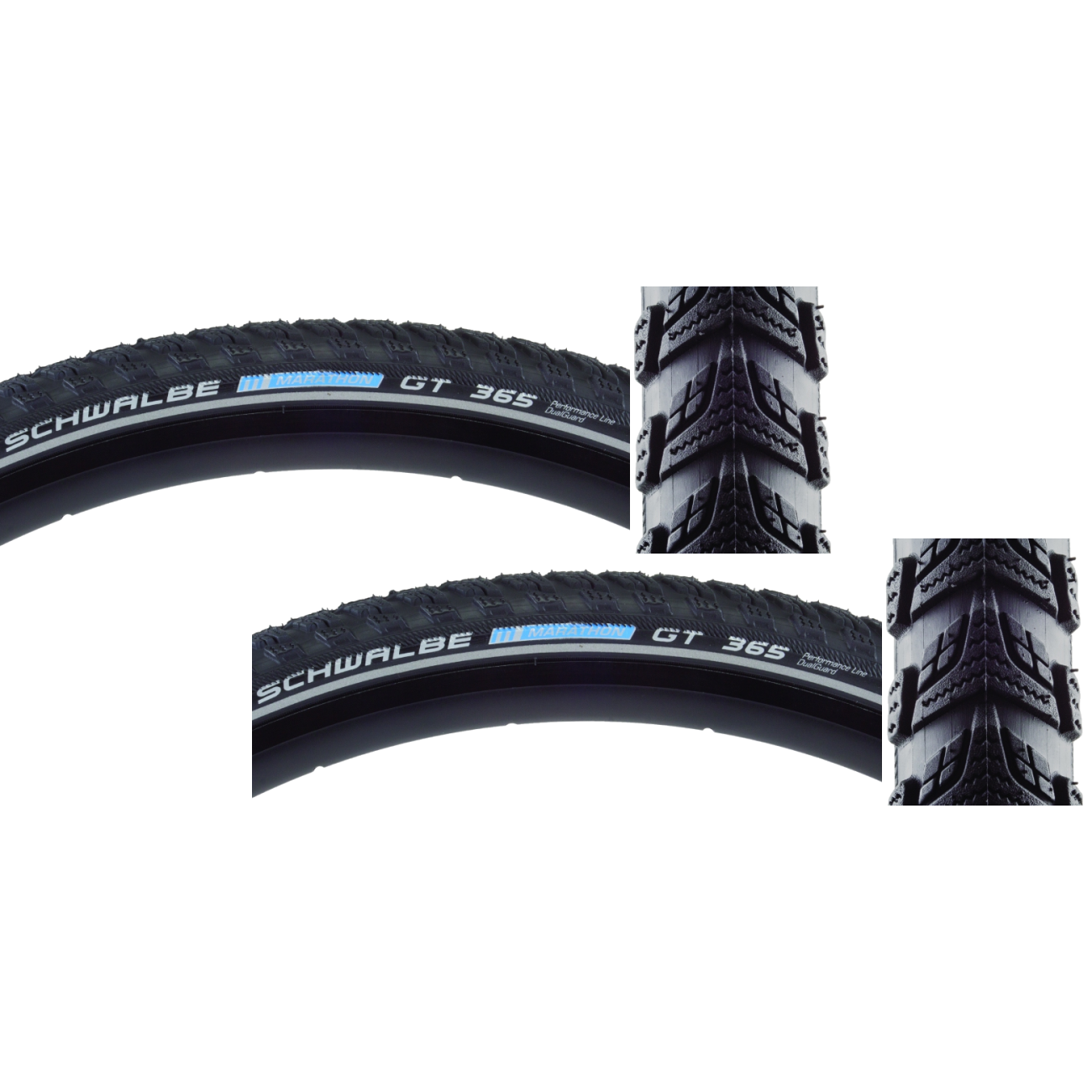 Pack of 2 Schwalbe Marathon GT 365 Performance Twin DualGuard 20x1.5 Wire TPI 80 11101341
