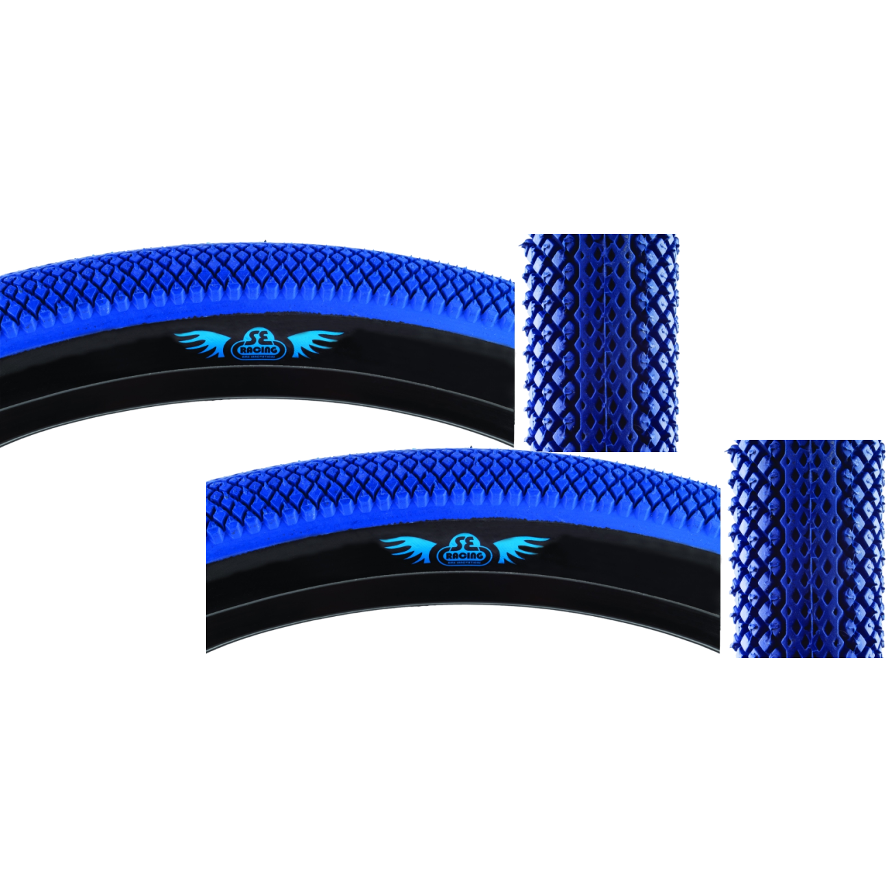 Pack of 2 SE Bikes Speedster 29x2.1 Clincher Wire TPI Bu/Black Reflective BMX 4764
