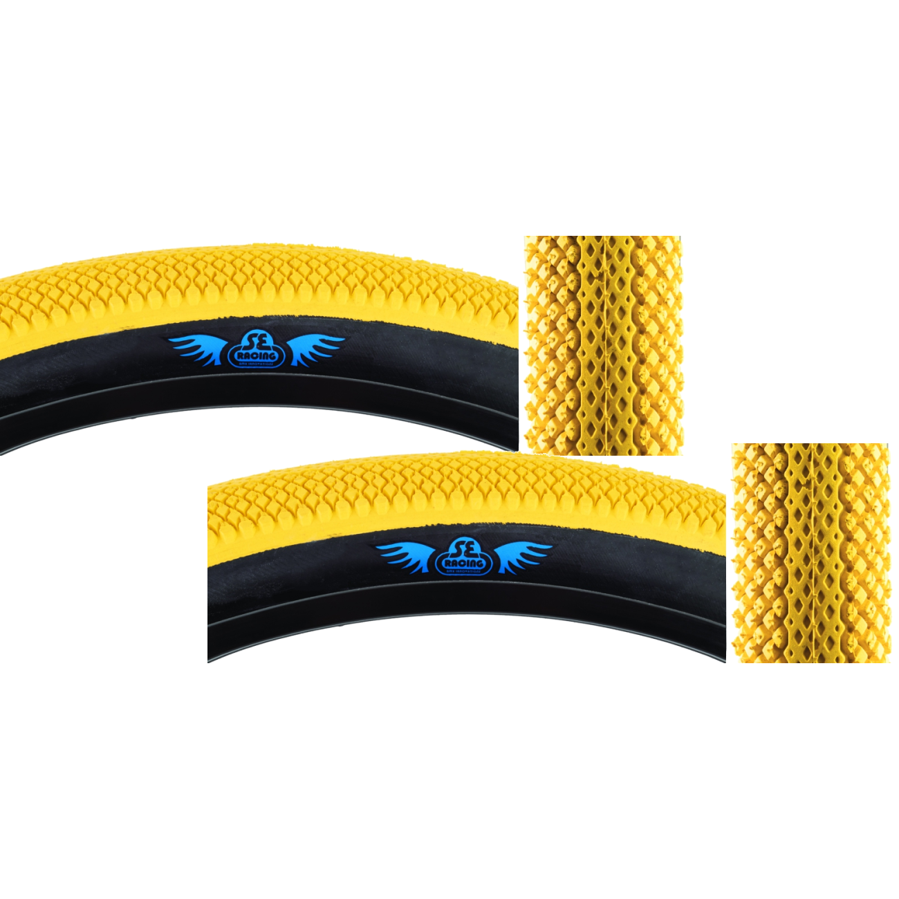 Pack of 2 SE Bikes Speedster 29x2.1 Clincher Wire TPI Yl/Black Reflective BMX 4769