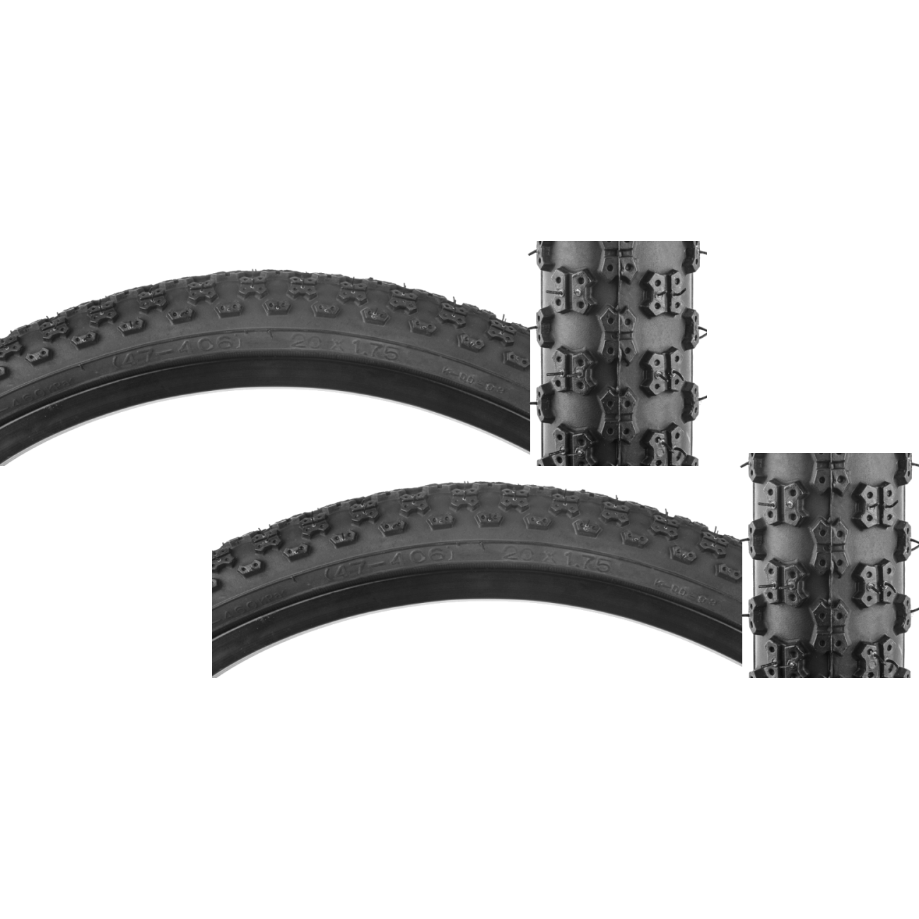 Pack of 2 Sunlite MX3/C714 20x11/8 Clincher Wire TPI 55 Black/Black Reflective