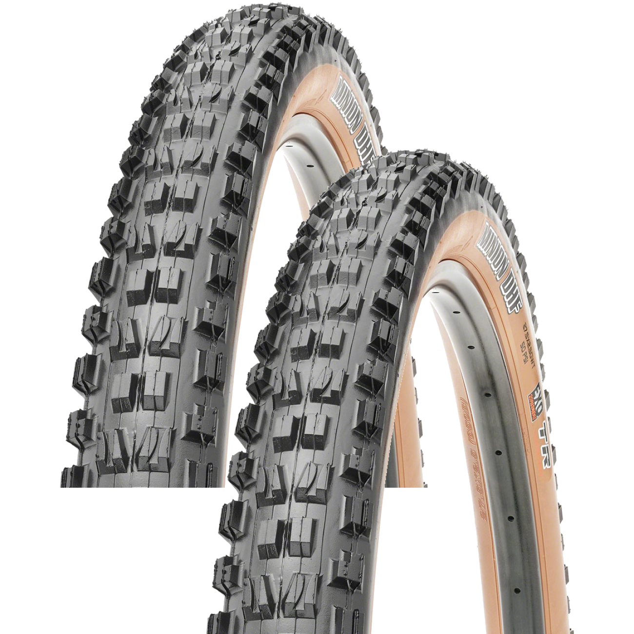 Pack of 2 Maxxis Minion DHF 27.5x2.3 Tires Tubeless Folding Black/Tan MaxxTerra TB00333300