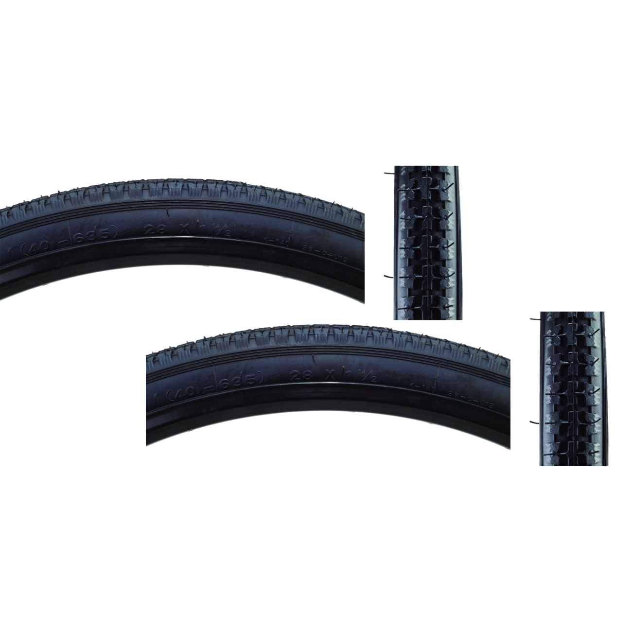 Pack of 2 Sunlite Street 28 x 11/2 Clincher Wire 50 Black/Black Reflective