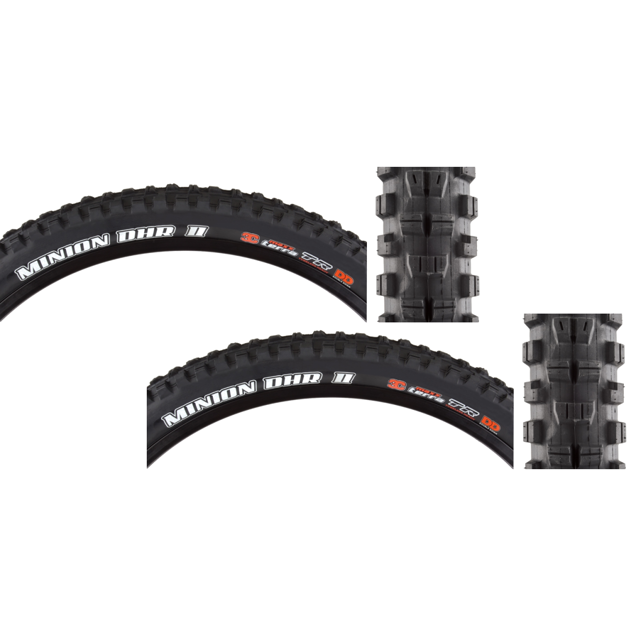 Pack of 2 Maxxis Minion DHR II TERRA/EXO/TR 26x2.3 Tubeless TPI 60 Bk/Blk TB73303100