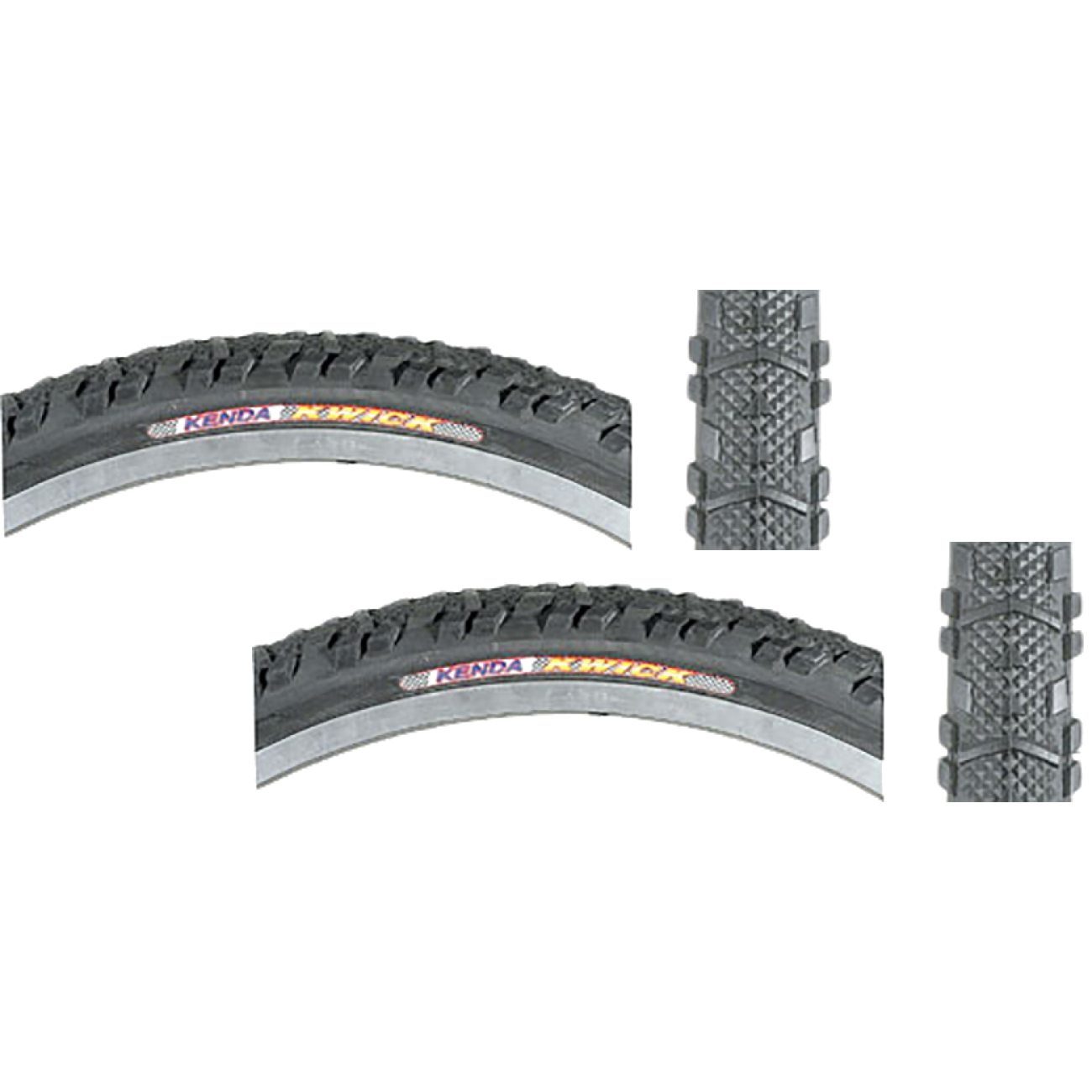 Pack of 2 Sunlite Kwick 26x1.95 Wire TPI 65 Black/Bsk Reflective Road Tire