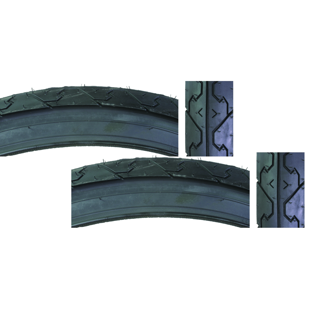 Pack of 2 Sunlite City Slick 26x1.95 Clincher Wire 65 Black/Black Reflective