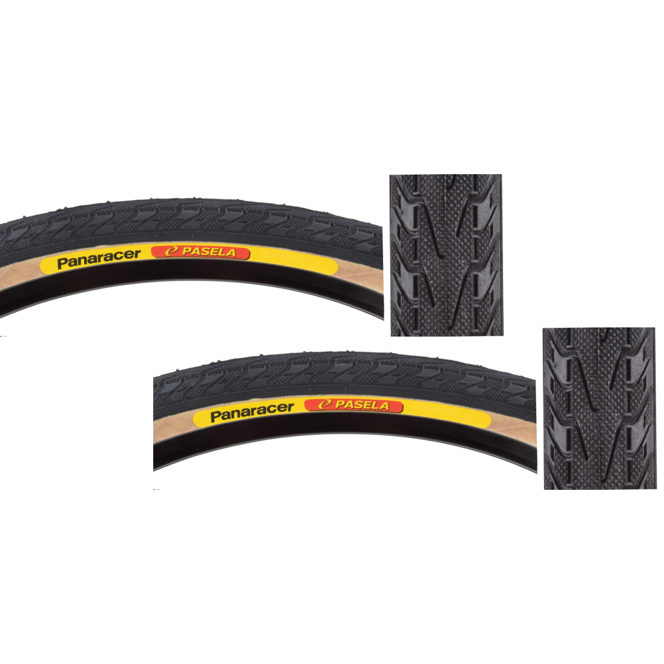 Pack of 2 Panaracer Pasela 26x1.75 Clincher Wire TPI 65 Black/Ysk Reflective AH261-LX-17