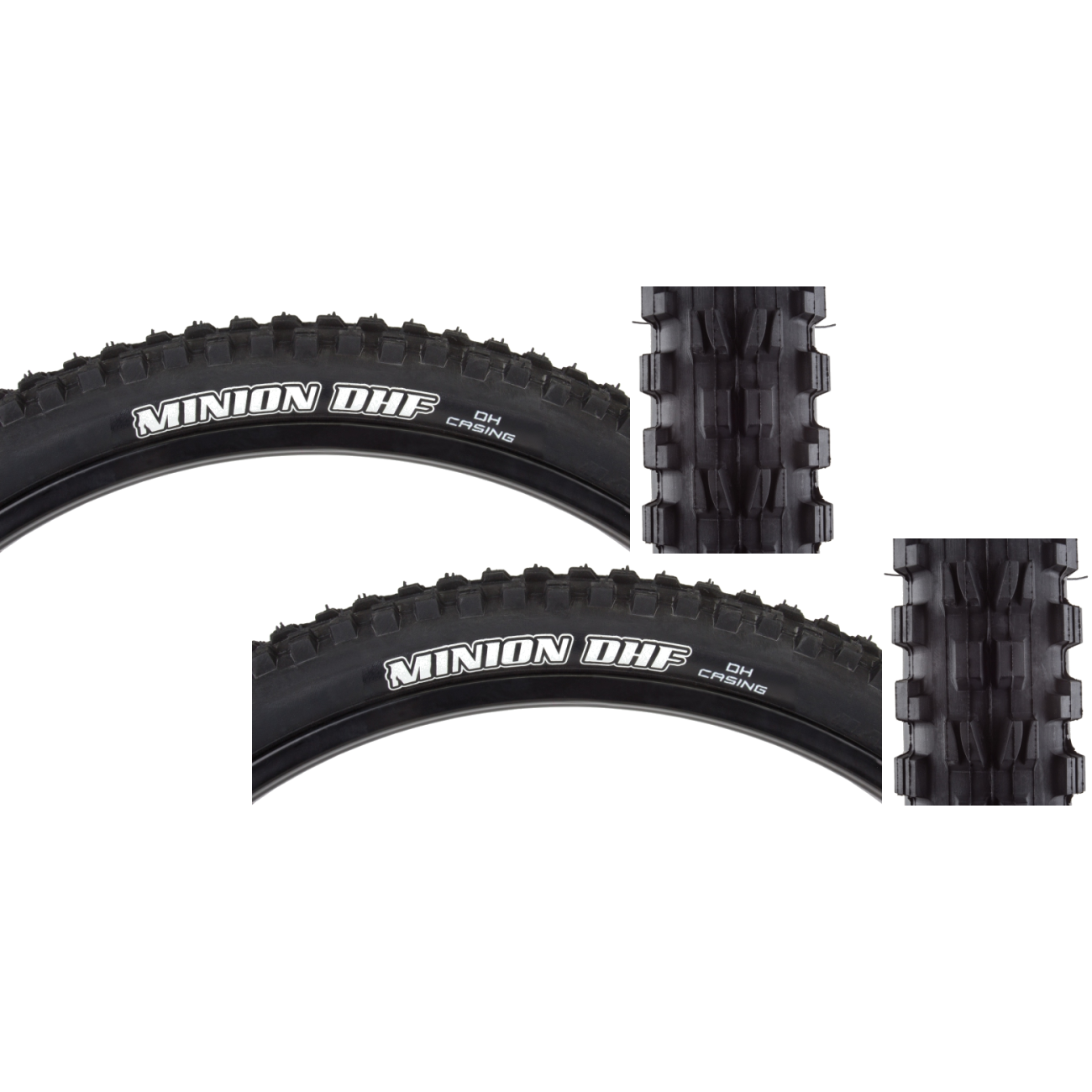 Pack of 2 Maxxis Minion DHF 26x2.5 Clincher Wire TPI 65 Black/Black Reflective TB74265700
