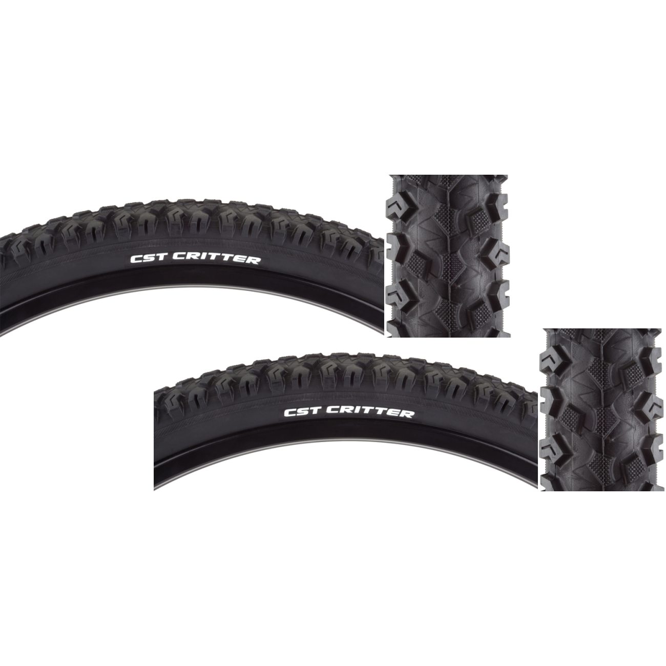 Pack of 2 Cst Premium Critter 29x2.1 Clincher Wire TPI 65 Black/Bsk Reflective TB96700000