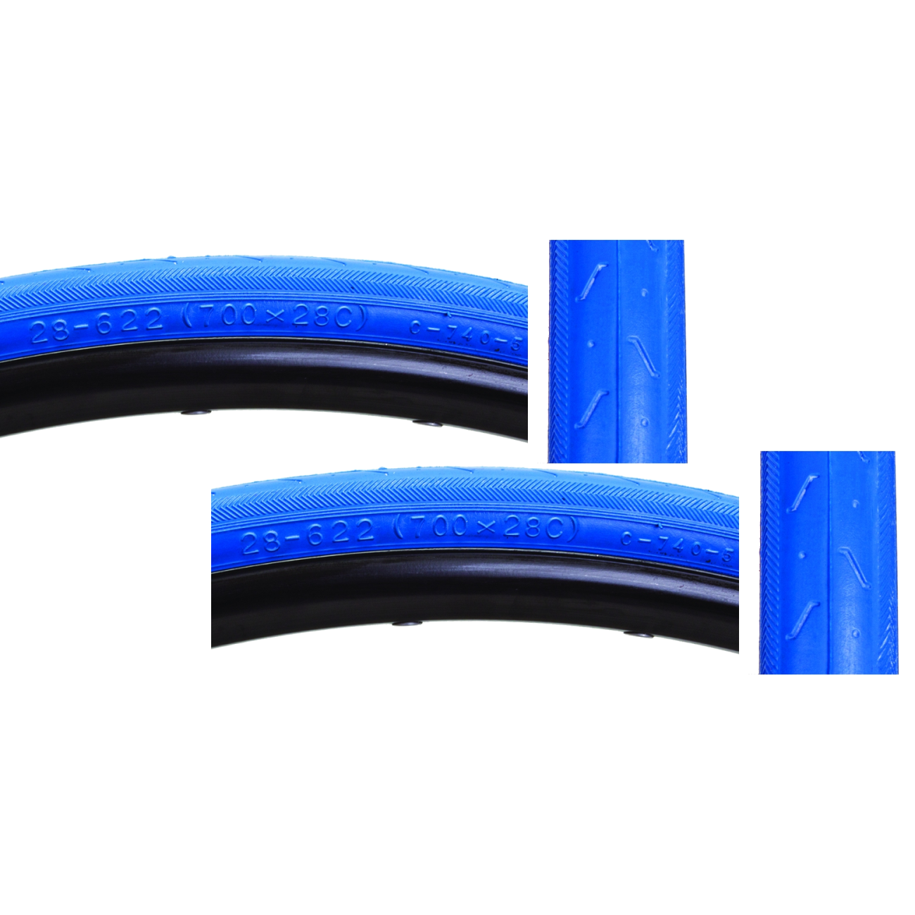 Pack of 2 Sunlite Super HP CST740 700x28 Wire TPI 100 Bu/Blu Reflective Road