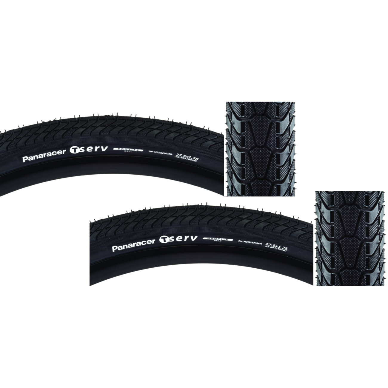 Pack of 2 Panaracer TServ Protite Tire 27.5x1.75 Clincher Folding Black RF650B42-TSV-B3