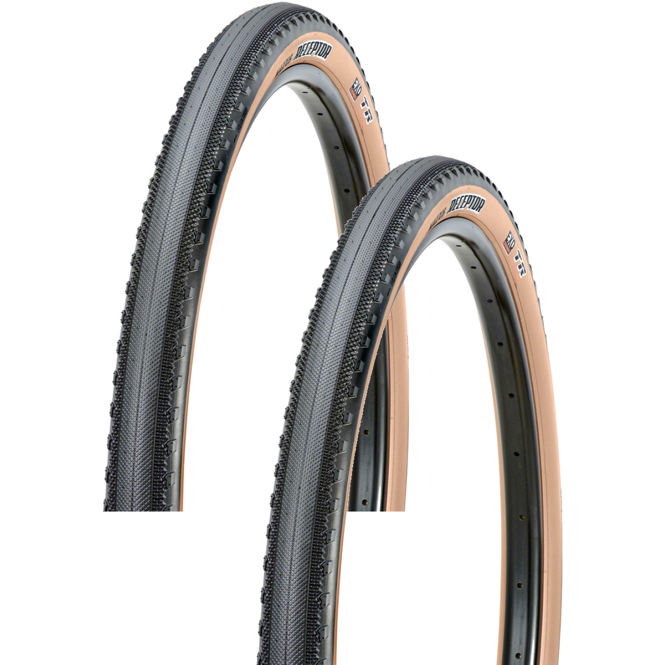 Maxxis Gravel Tire Pack of 2 Receptor Tubeless Black/Dark Tan Dual Exo Protect 700x40 TB00352300