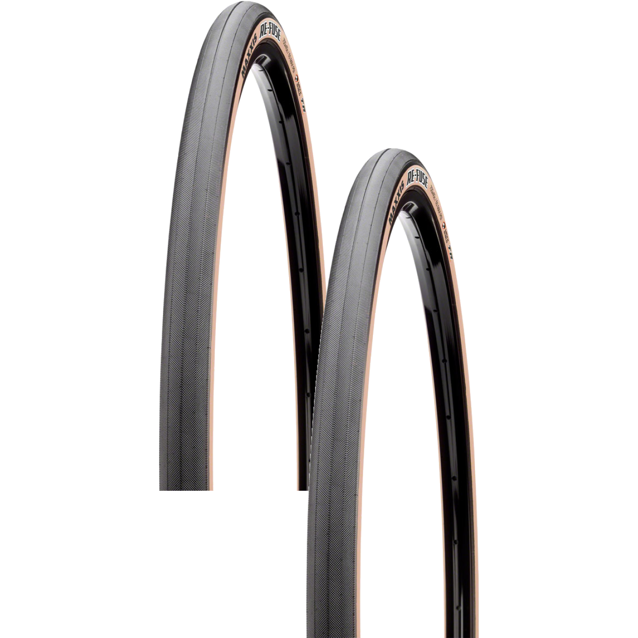 Maxxis Gravel Tire Pack of 2 ReFuse 700x40 Tubeless Black/Dark Tan Dual MaxxShield TB00334800