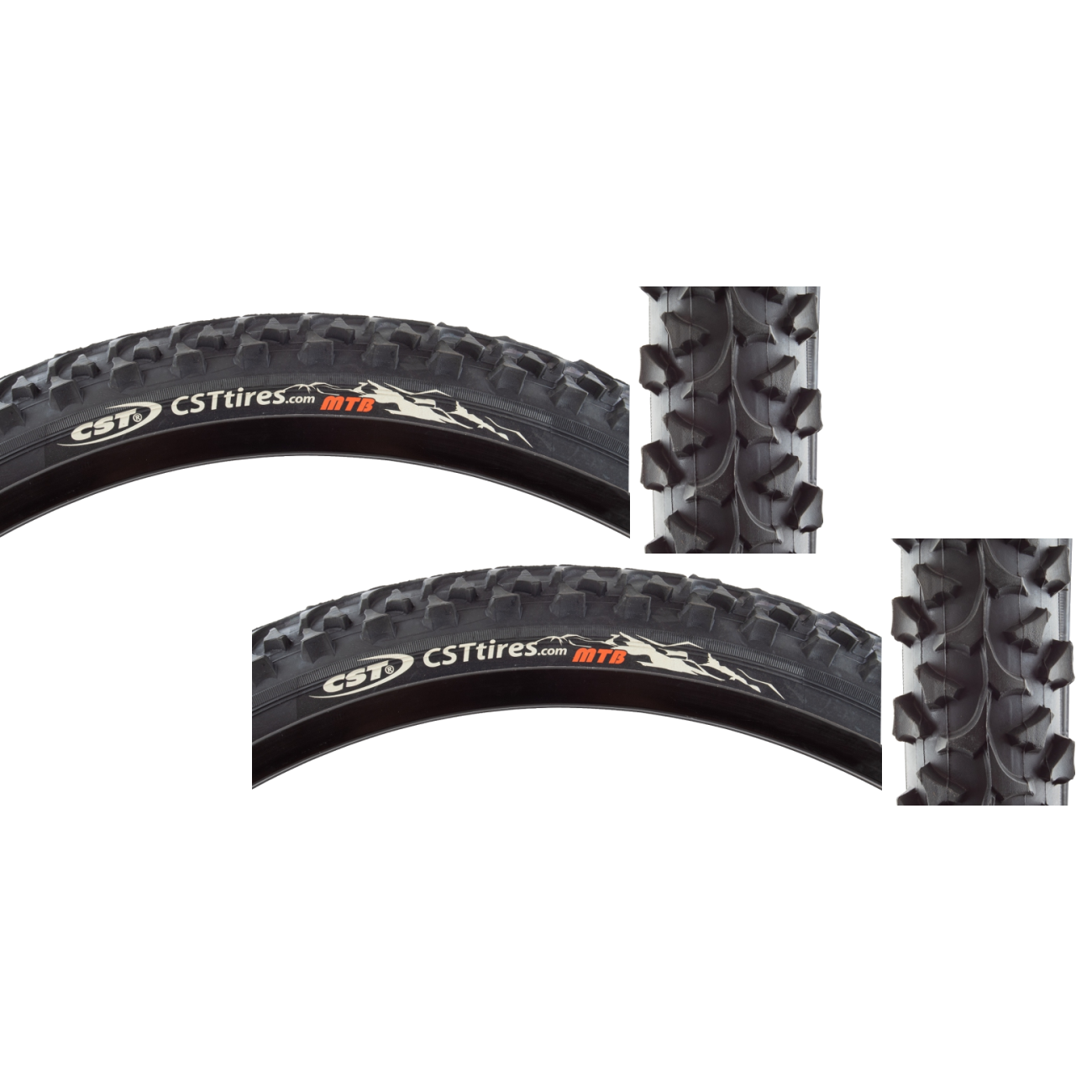 Pack of 2 Sunlite MTB AlphaByte 26x1.95 Clincher Wire 65 Black/Black Reflective